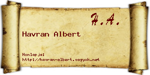 Havran Albert névjegykártya